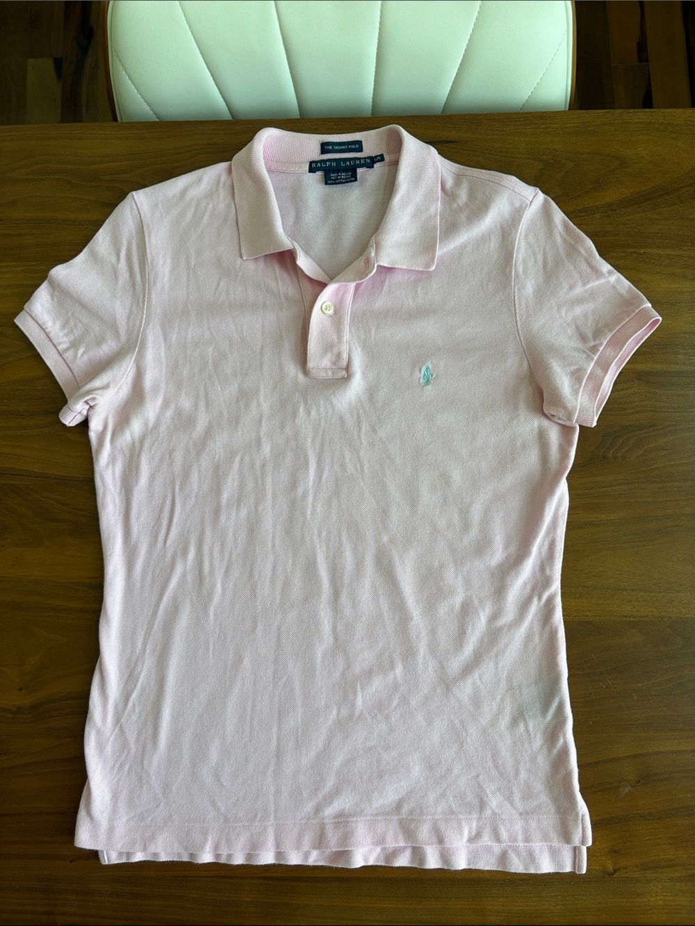 RALPH LAUREN Blue Label The SKINNY POLO Pink with Blue PONY Size Large - Picture 3 of 6